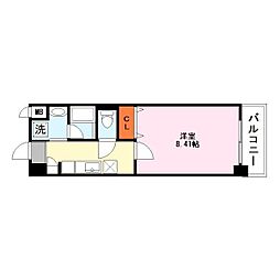 ジュモオネティ 8階1Kの間取り