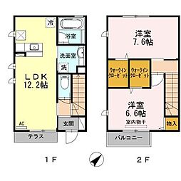 ハーメルン 2LDKの間取図画像