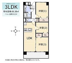 東大和グリーンタウン1号棟 3LDKの間取図画像