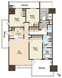 南大沢レジデンス 3LDKの間取図画像