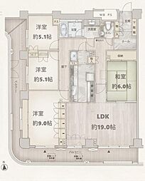 ベルパークシティアネックスセンター棟 4LDKの間取図画像