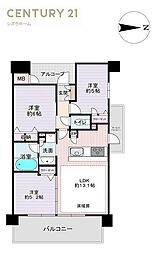 プレサンスロジェ阿倍野阪南町 3LDKの間取図画像