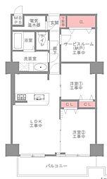 パレロワイヤル順慶町 3LDKの間取図画像