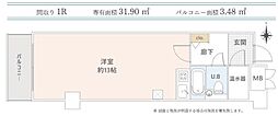 メロディーハイム平野町 ワンルームの間取図画像