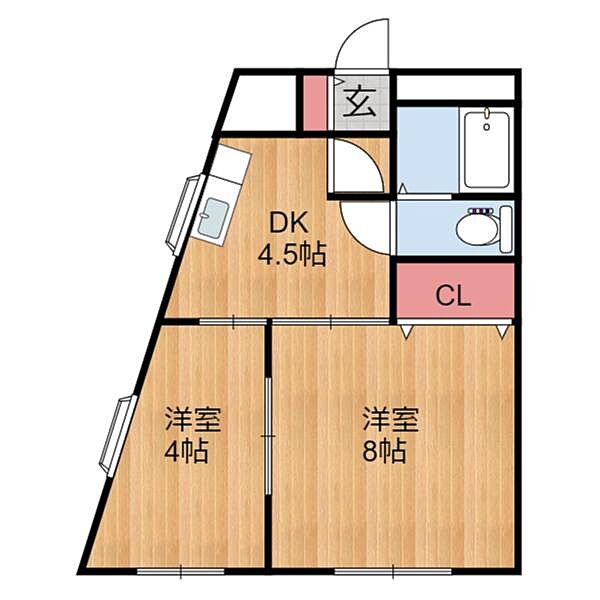 ロワイヤルヒルズ壱番館 208｜宮崎県宮崎市大塚町竹原(賃貸マンション2DK・2階・31.60㎡)の写真 その2