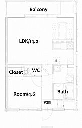 Ａｐａｒｔｍｅｎｔ　Ｍｏｉ 3階1LDKの間取り