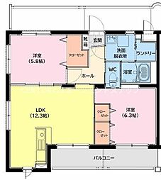 仮）高洲町YMマンション 1階2LDKの間取り