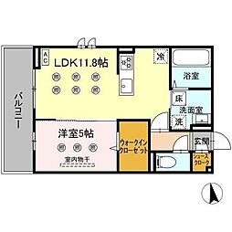 Ｄ-ｒｅｓｅｎａ Ｓｏｌａｉｒｅ 105 1階1LDKの間取り