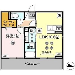 D-resena大橋I 1LDKの間取図画像