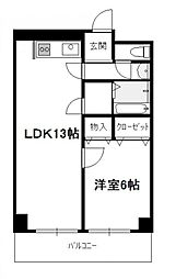 ゆとり218 1LDKの間取図画像