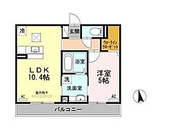 コーポブリックス 1LDKの間取図画像