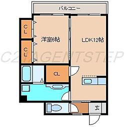 クローネ 1LDKの間取図画像
