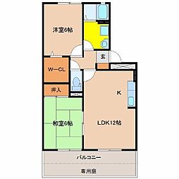 ヴィラ神宮の森 2LDKの間取図画像