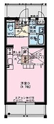 あかねヒルズ南宮崎 ワンルームの間取図画像