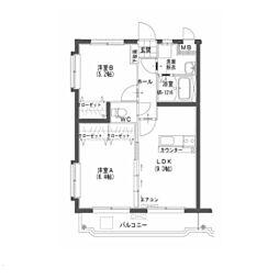 ユーミー佐土原 2LDKの間取図画像
