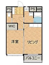 清水町MAマンション 1LDKの間取図画像