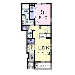 セレノカーサA 1LDKの間取図画像