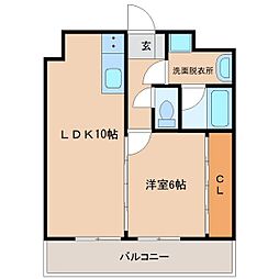 センチュリーコート5番館 1LDKの間取図画像