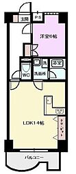 グランドヒルズ翔 1LDKの間取図画像