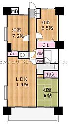 アレグレッタ宮崎南 3LDKの間取り