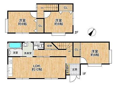 間取り：全室クローゼット付きの3LDK♪