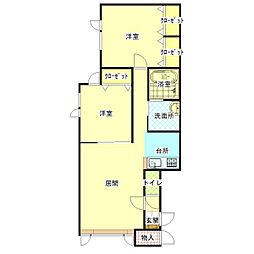 La.Vita豊岡 2LDKの間取図画像