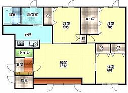 友夢3 3LDKの間取図画像