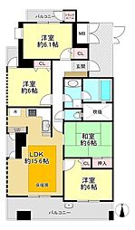 ディークラディア橿原神宮前 4LDKの間取図画像