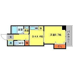 マンションクォーレ 1DKの間取図画像