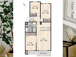 津田沼グリーンハイツ6 3LDKの間取図画像