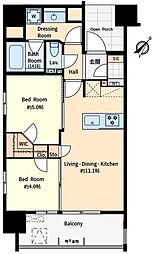 ヴェリテージ文京茗荷谷 2LDKの間取図画像