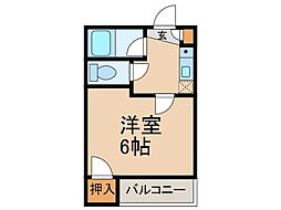 コスモハイツ中央 1Kの間取図画像