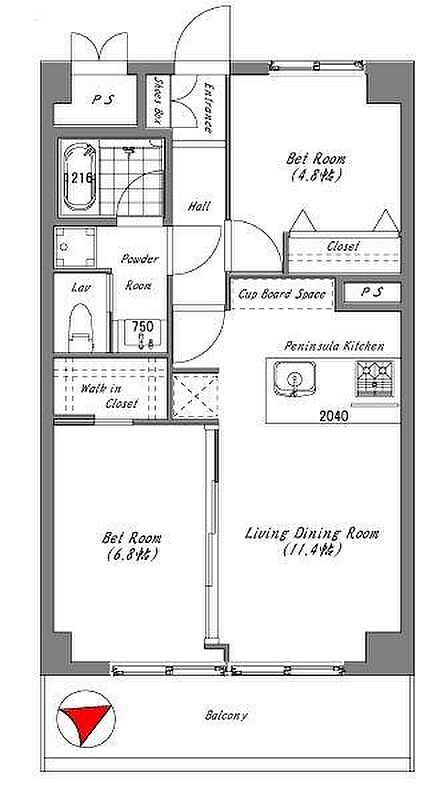 2LDK 間取り