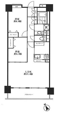 間取り クレストフォルム田町ベイフロントスクエア駐付 9階/-