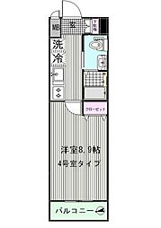 エトワス南葛西5 1Kの間取図画像