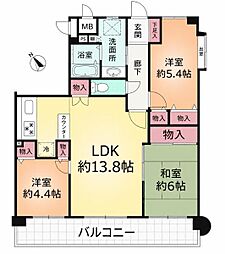 ラミーユ大宮ハイライズ1号棟ソレール棟 3LDKの間取図画像