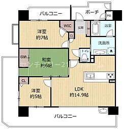 メロディーハイム守口駅前 3LDKの間取図画像