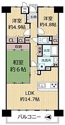 ファミール北大阪パークサイド 3LDKの間取図画像