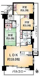 エステムコート香里園 3LDKの間取図画像