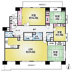 けやき通り南参番館 4LDKの間取り