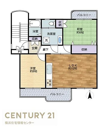 南向き陽当たり・通風良好!