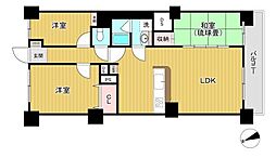 京王北野マンションE棟 3LDKの間取図画像