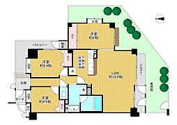 ライオンズマンション京王堀之内第3 3LDKの間取図画像