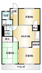 コーポヒワヅル 3DKの間取図画像