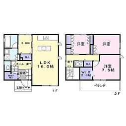 ヘーベルハウス施工　太陽光発電　築浅オール電化 3SLDKの間取り