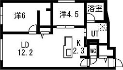 SORANO麻生 ソラノアサブ 2LDKの間取図画像