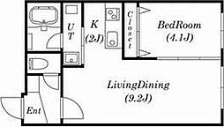 エルシア北2条 1LDKの間取図画像