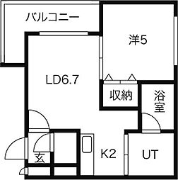 カハラコート2nd 1LDKの間取図画像