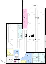 レイア札幌 1LDKの間取図画像
