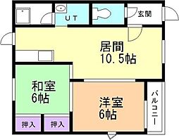 スターライト 2LDKの間取図画像